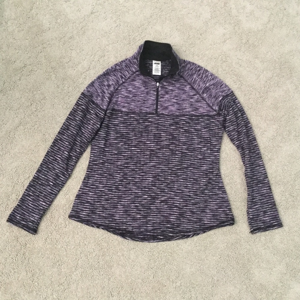 Avia Purple Patterned Long Sleeve Quarter Zip Workout Jacket Size Large Outdoor
